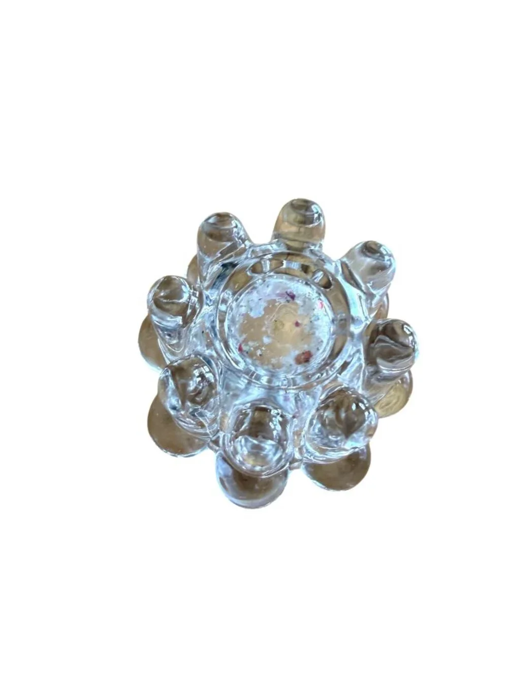 Clear Glass Flower Candle Holders Set for Tapers and Votives